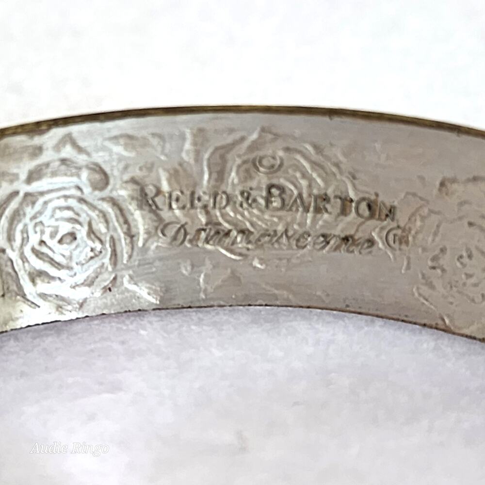 Reed & Barton Damascene Rose Cuff Bracelet Gold Tone Floral Vintage - Picture 4 of 9